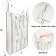 thumbnail image 4 of Farmhouse Hanging Laundry Hamper with 2 Hooks, Boho Beige & Black Stripes Laundry Bag with Zipper & Wide Open Top, Over the Door Organizer for Dirty Clothes, Washable Space Saving Storage, 4 of 4