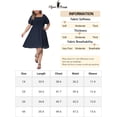 thumbnail image 6 of DARING DIVA Women's Plus Dress Smocked Square Neck Stretchy Midi Dress XL Navy Blue, 6 of 6