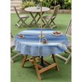 thumbnail image 4 of Outdoor Tablecloth with Umbrella Hole for Patio/Picnic/Party/Camping, Navy Blue Grey Waterproof Table Cloth Round Cover Washable, Abstract Art Oil Painting Blue Ombre (Dia 54"), 4 of 9