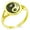 Gold, variant on Stainless Steel Peacock Feather Yin Yang Minimalist Oval Top Polished Statement Signet Ring