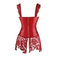 thumbnail image 5 of MISS MOLY Sexy Lingerie Corset Top for Women Breathable Steampunk Waist Trainer Zip Dress Plus Size Red M, 5 of 6