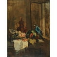 thumbnail image 2 of Philippe Rousseau 19x24 Gold Ornate Framed and Double Matted Museum Art Print Titled - Still Life and Parrot Near an Open Window (Before 1882), 2 of 4