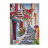Cuadros Decorativos Kit de bordado de punto de cruz impreso con hilo de algodón de calle de flores DIY decoración JShteea Nuevos Originales