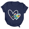 thumbnail image 4 of Aqestyerly T-Shirt de Sensibilisation à l'Autisme pour Femmes Manches Courtes Décontractées Haut d'Été Col Rond Graphique, 4 of 4