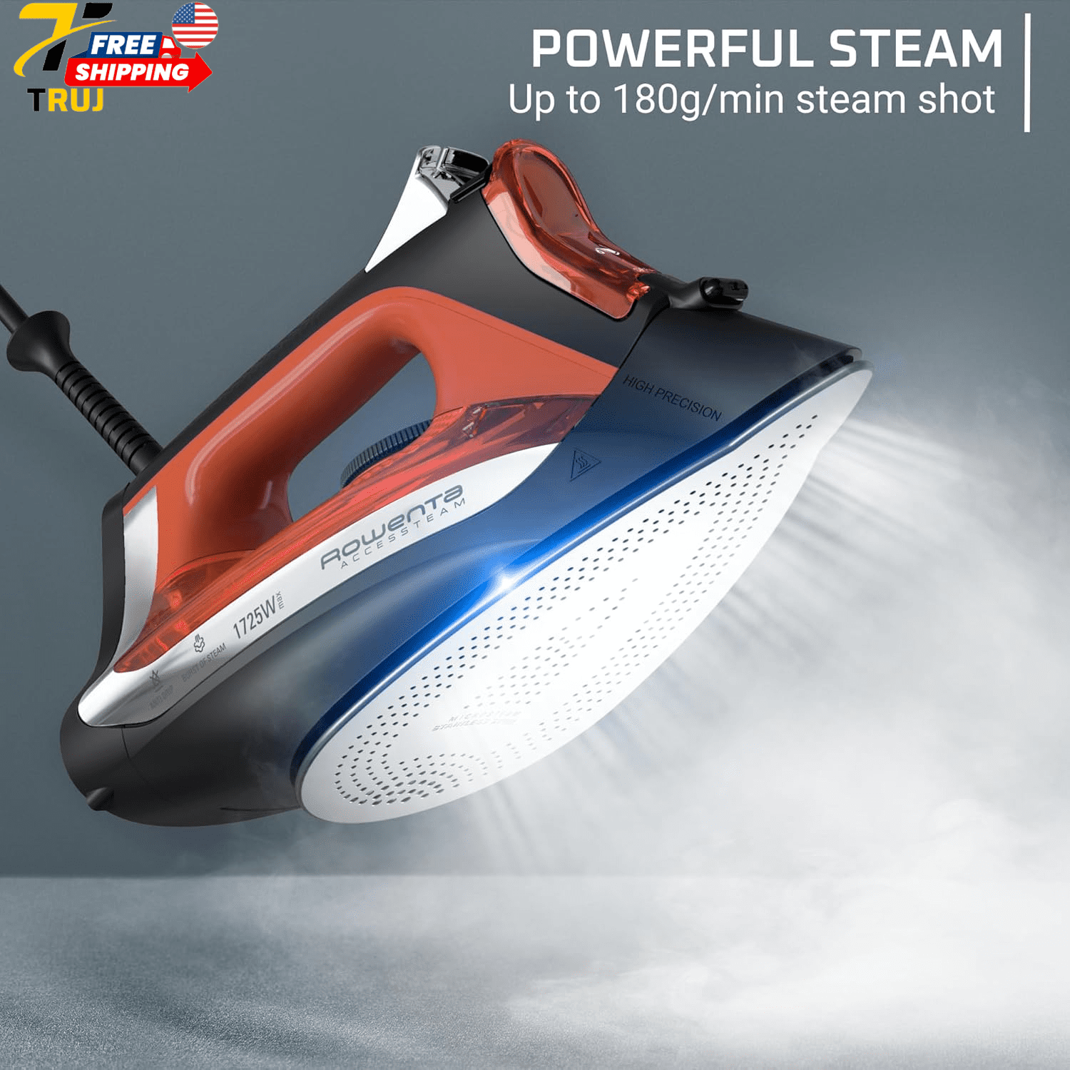 Rowenta Iron Steamer for Clothes, Stainless Steel Soleplate Steam Iron Microste