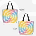 thumbnail image 4 of Large-Capacity Zipper Single-Shoulder Convenience Bag 15.7×19.6 Inches, Wear-Resistant And Water-Repellent, Can Be Carried By Hand Or On One Shoulder Yellow Tie-Dye Background Rainbow Colors_2, 4 of 8