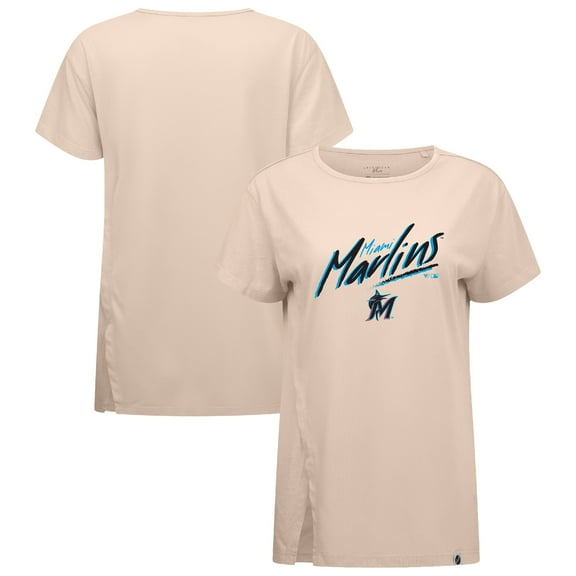 Women's Levelwear Khaki Miami Marlins Influx Sizzle T-Shirt