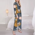 thumbnail image 3 of Lsque Llama and Cactus Pattern Long Sleeve Pajama Set for Women - Soft 2-Piece Sleepwear and Loungewear Set with Pockets, Comfy Nightwear-XX-Large, 3 of 7