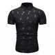 thumbnail image 1 of Camisa de manga corta con estampado de ramitas ajustadas para negocios con botones casuales para hombres Pompotops  oipoqjl47676, 1 of 4