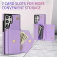 thumbnail image 2 of Dteck for Samsung Galaxy S22 Ultra Wallet Case with Crossbody Lanyard, PU Leather Card Holder Purse Shockproof Phone Cover for Samsung Galaxy S22 Ultra,Purple, 2 of 5