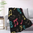 thumbnail image 2 of XMXT Flannel Throw Blanket, Colorful Music Symbols Throw Blankets for Bed Couch Living Room, 50 x 70 inches, 2 of 9