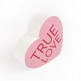 thumbnail image 3 of True Love Candy Heart Pink 3.5 x 3.3 Pine Wood Valentine's Small Shape Sign, 3 of 5