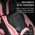 thumbnail image 4 of Coverado Car Seat Covers Full Set, Premium Leather Seat Protectors with Lumbar Support, Waterproof Auto Cushions Universal Fit for Most Cars, Black & Pink, 4 of 9