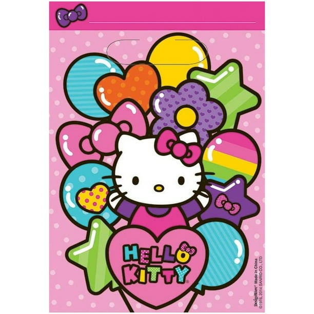 Hello Kitty Rainbow Loot Favor Bags (8 Pack) Party Supplies Walmart