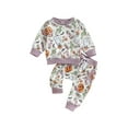thumbnail image 1 of Fortune Fall Baby Girl Clothes Pumpkin Ghost Sweatshirt Pants 2Pcs Set 0-3Y, 1 of 9