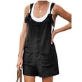 thumbnail image 1 of Women Summer Loose Button Pocket Jumpsuit Spaghetti Strap Short Pant Rompers Bib Pants Overalls Plua Size, 1 of 4