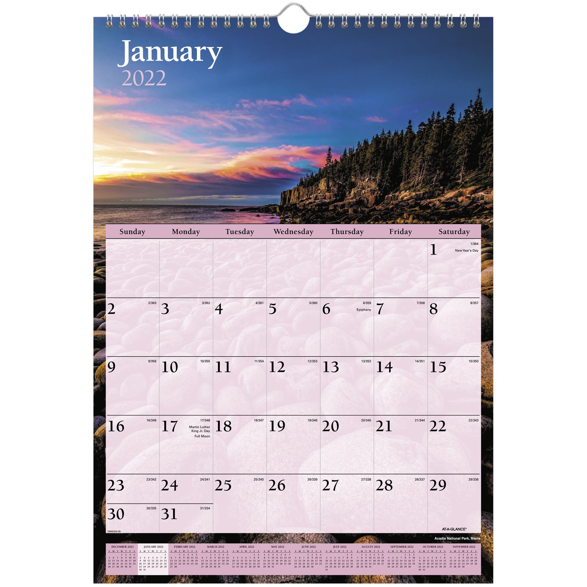 AT-A-GLANCE Scenic Wall Calendar, 12' x 17', January 2022 to December 2022 - DMW2002822