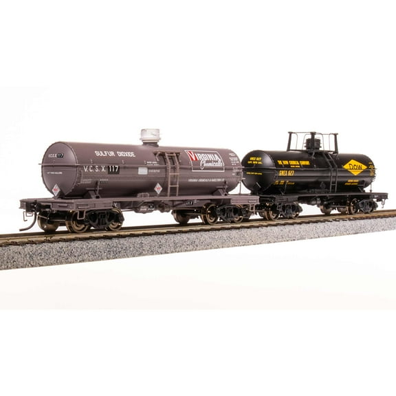 Broadway Limited Imports HO 6000 Gallon Tank 1960s 2pk C Dow Chem VA Chem BLI7671 HO Rolling Stock