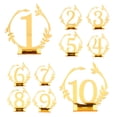thumbnail image 1 of Miangastore Acrylic Golden Table Sign for Seating Arrangement 10Pack 4.1x4.1x1.6In, 1 of 9