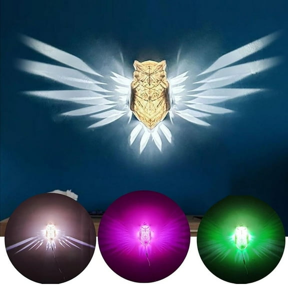 3D LED Owl Wall Light-RGB Multicolor wall Lamp-Home Decorative Night Light for Bedroom,Stairway, Hallway, Kitchen