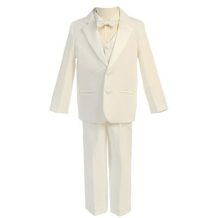 Little Boys Ivory Vest Bowtie 5 Pcs Special Occasion Tuxedo 2T