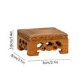 thumbnail image 3 of Decoración de mesa de madera cuadrada pequeña | Adorno de escritorio de oficina compacto | Estilo moderno y tradicional | Acento de decoración portátil para el hogar | Marrón | 8x8x3,8 cm | 100g, 3 of 6