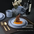 thumbnail image 2 of Vesteel Dinnerware Sets, 16-Piece Stoneware Plates and Bowls Set, Dishes Set for 4, Elegant Ceramic Dinnerware for Home Restaurant - Uranus Blue, 2 of 7