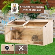 Coziwow Wooden Hamster Cage Small Animals House for Guinea Pigs Chinchillas W/ Acrylic Boards