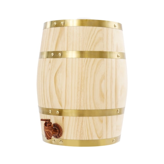 ToppiJoy 10L Wine Barrel with Faucet, Vertical Wooden Wine Barrel for Beer Brandy Tequila Whiskey