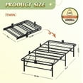 thumbnail image 2 of Foldable Twin Bed Frames, Metal Platform Bed Frame Twin Size with Heavy Duty Steel Slats, No Box Spring Needed, Easy Assembly, No Noise, Black, 2 of 9