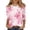 Z2Pink, variant on Trendfront Womens Pastel Tie Dye T Shirts Crewneck 3/4 Sleeve Spiral Print Relaxed Fit Casual Tee Tops