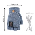 thumbnail image 3 of Sonducket Guantes calefactables de manopla recargable eléctrica de invierno Calentador de dedo completo y medio USB guantes y mitones Azul claro, 3 of 6