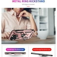 thumbnail image 2 of Allytech Rugged Case for iPhone 14 Pro, Military Grade Protection Shockproof Non-Slip Cover with Metal Rotatable Ring Stand, Magnetic Car Mount Holder Fashion Case for iPhone 14 Pro - Rosegold, 2 of 7