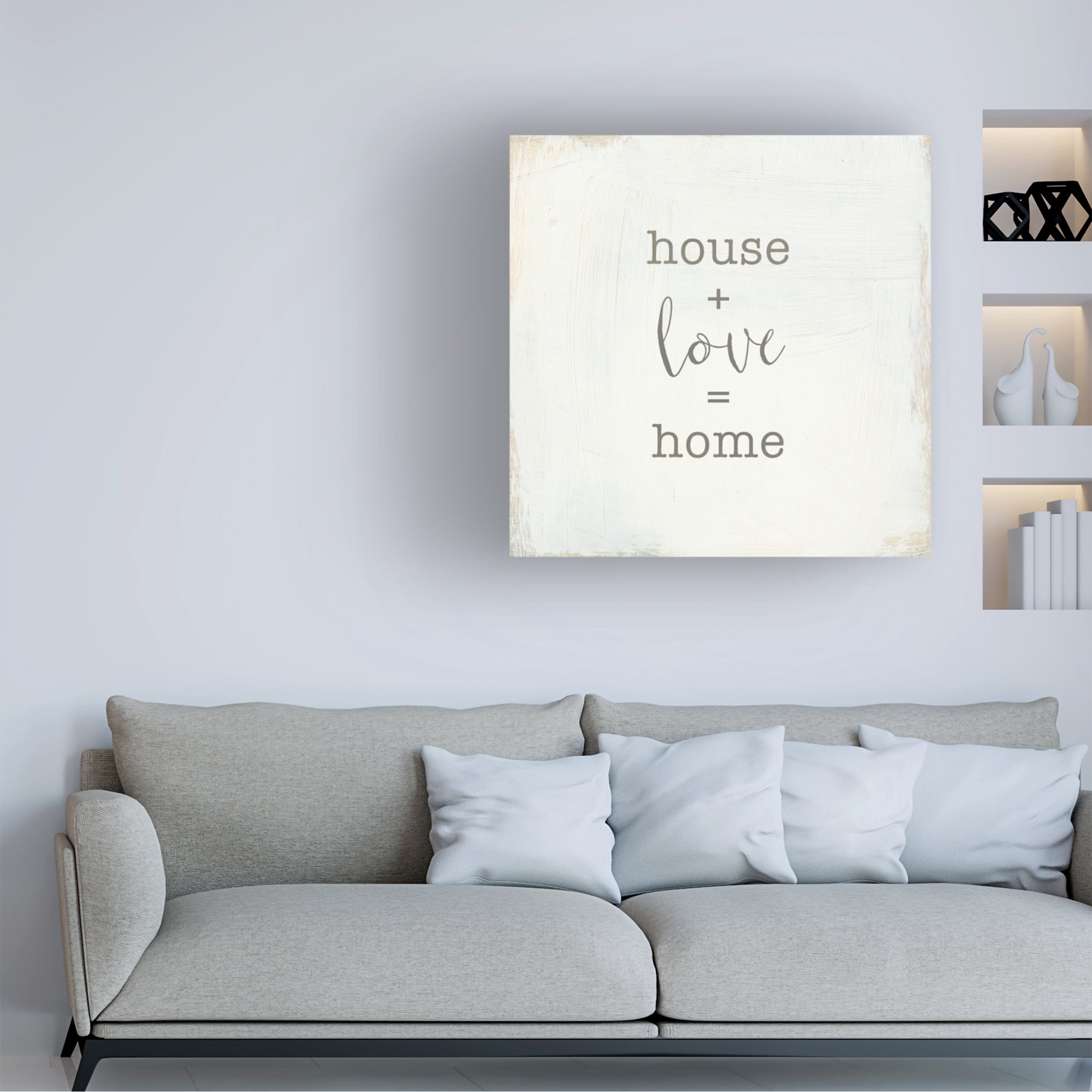 Trademark Fine Art 'Home Sweet Home IV Script' Canvas Art by Wild Apple Portfolio