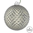 thumbnail image 3 of Vickerman 4" Pewter Durian Glitter Ball Ornament, 6 per Bag, 3 of 3