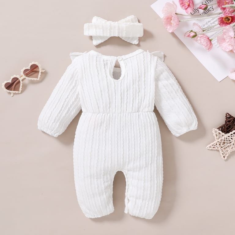 Younger Tree Baby Girl Ruffle Romper with Headband photo 3