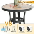 thumbnail image 4 of SUMMIT LIVING 18.3"H Outdoor Patio Side Table Round Metal End Table with PVC Table Top, Black, 4 of 7