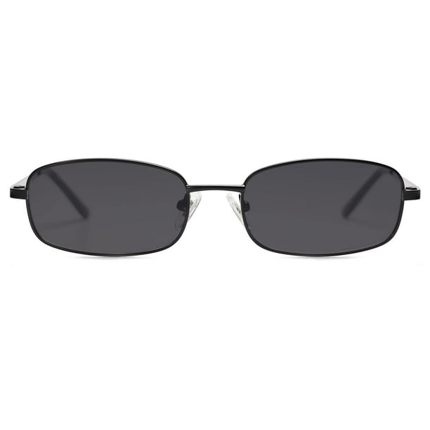 Gafas de sol SOJOS Y2k Narrow Rectangle SJ1187 Negro/Gris