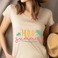 thumbnail image 4 of Hello Summer Shirt – Fun Tropical Palm Tree Graphic Tee, White, Size S, 4 of 6