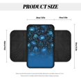 thumbnail image 6 of FUIALDOLG Dark Blue Floral Print Car Armrest Cover, Stretch Polyester Handrail Box Cover with Side Pocket for Vehicles Interior, 6 of 6