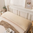 thumbnail image 2 of Washed Linen Style Long Body Pillowcase | Soft Polyester Pillow Cover for Pregnancy & Side Sleepers | Beige Color | 48x150cm/18.89x59.05in | 1 Piece, 2 of 7