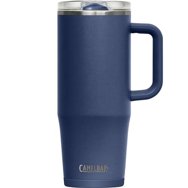 CamelBak Thrive Taza de acero inoxidable a prueba de fugas de 32 oz para viajes, café, té, bebidas calientes - Portavasos a prueba de derrames, azul marino