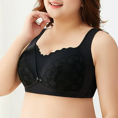 

Aayomet Push Up Bras For Women Ladies Solid Breastfeeding Bra Front Vest Non Rim Cotton Fashion Underwear Black K