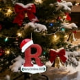 thumbnail image 5 of Personalized Initial Xmas Tree Ornament A-Z,2025 Christmas Letter Ornament,Red Glitter Santa Hat,4.1in Hanging Decoration for Christmas Tree, 5 of 6