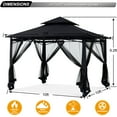 thumbnail image 6 of ABCCANOPY 11'x11' Patio Gazebo With Mosquito Netting and Double Soft Roof Canopies for Shade and Rain,Black, 6 of 8