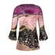 thumbnail image 5 of ICHUANYI Clearance Women's Casual Trumpet 3/4 Sleeve Printed Buttoned Basic Ruched Corset Tunic Tops Pleated T-shirts Blouses(Purple, XL) ICHUANYI WER2023080817695, 5 of 5