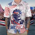 thumbnail image 2 of Bandera de Estados Unidos Donald Trump disparando Levanta el puño Fotos Nunca te rindas 14 de julio de 2024 Camisas hawaianas divertidas en 3D Blusas, 2 of 4