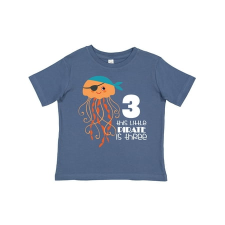 

Inktastic 3rd Birthday Pirate Jellyfish Gift Toddler Boy Girl T-Shirt