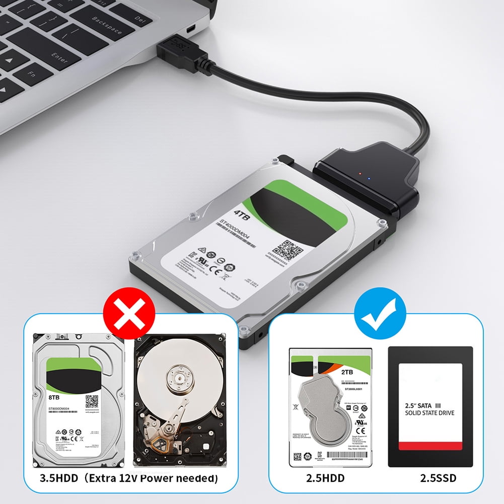 Adaptador Adaptador USB a SATA 20/50CM USB3.0 Cable convertidor SATA ...