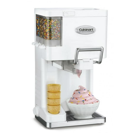 Cuisinart FULLY AUTOMATIC Soft Serve Ice Cream Maker with 3 Built-In Condiment Holders and Built-In Cone